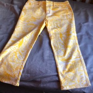 Chico’s paisley print Platinum Crop Jeans